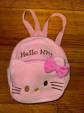 Hello Kitty Light Pink Plush Mini Backpack with Pink Bow